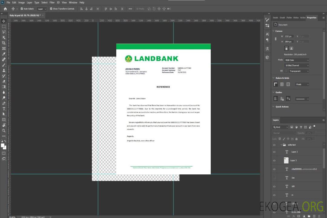 Référence Philippines , Land Bank , closure template